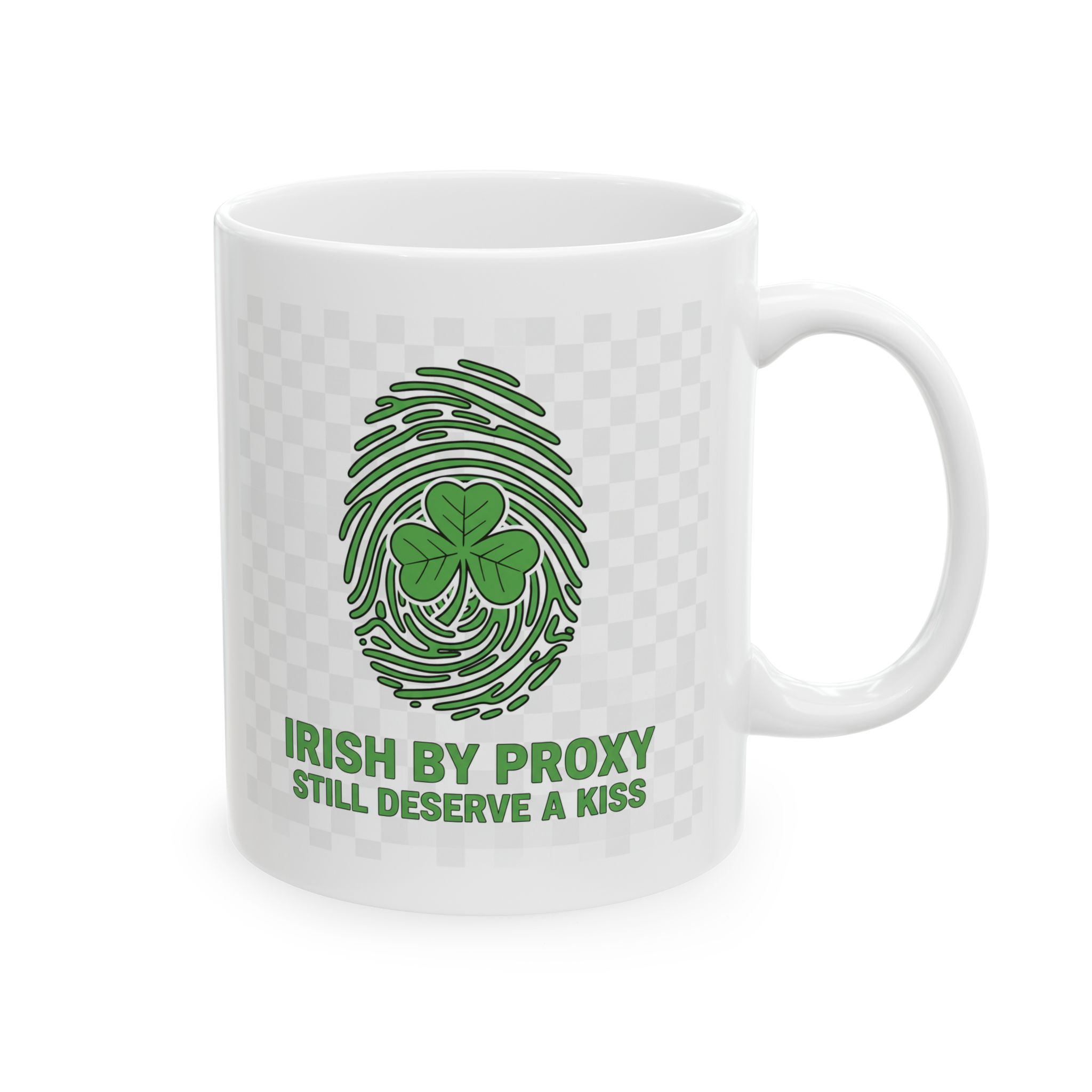 Irish Lucky Shamrock Ceramic Mug — 'Lucky Stubborn' St. Patrick's Day Coffee Cup (11oz & 15oz)