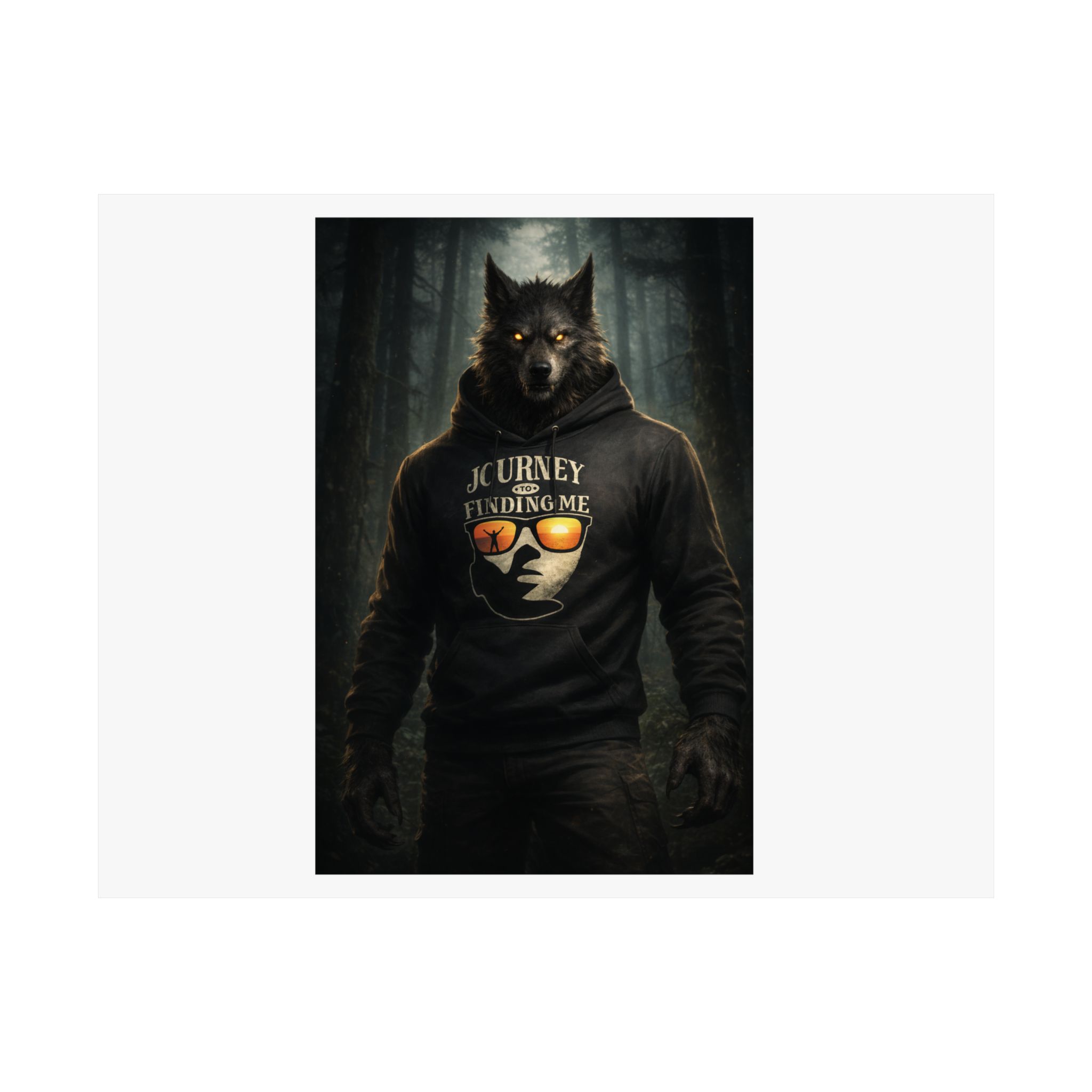 DogMan Journey  Poster — "Journey Befriending Me" Satin Art Print